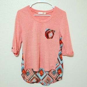 Vintage "liberty love " tunic tee shirt ,size Medium, 3/4 sleeves.